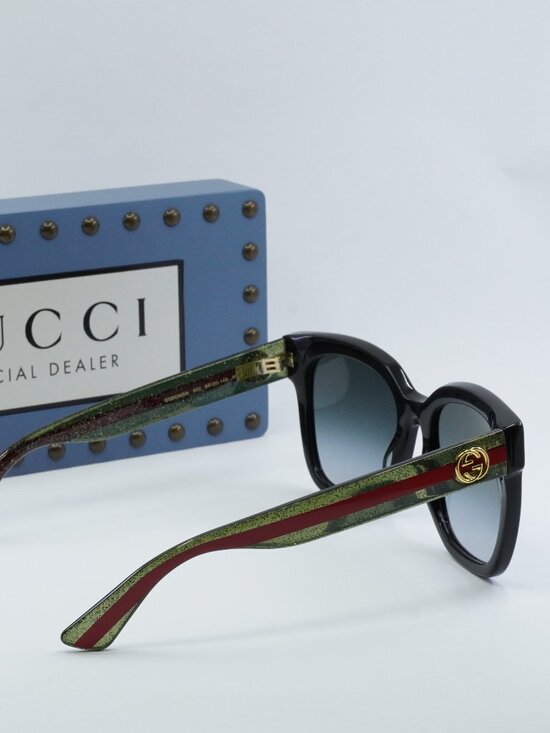 Gucci GG0034SN 002 Square Sunglasses - Black / Grey main image 5